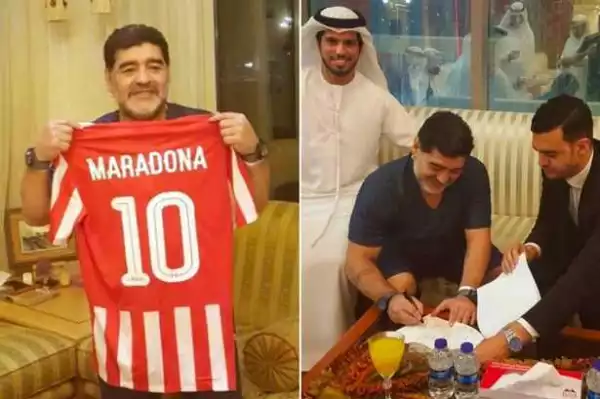 Legend Diego Maradona Makes Shock Return To Football Management In UAE {Photos}